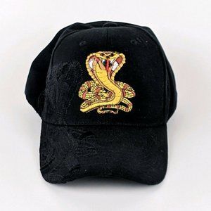 Cobra | Black Embroidered Gold Cap - E50